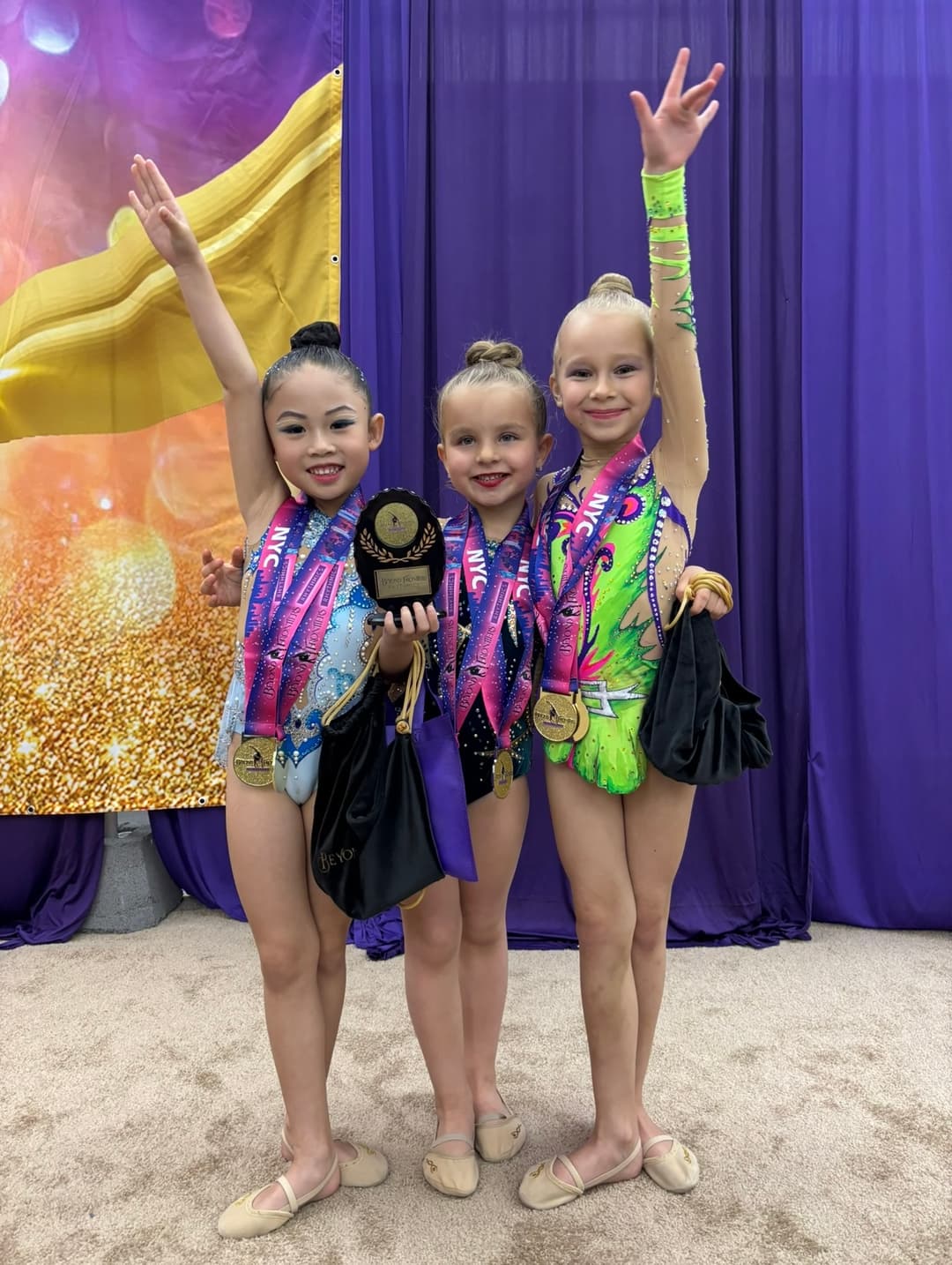 Group of young gymnasts
